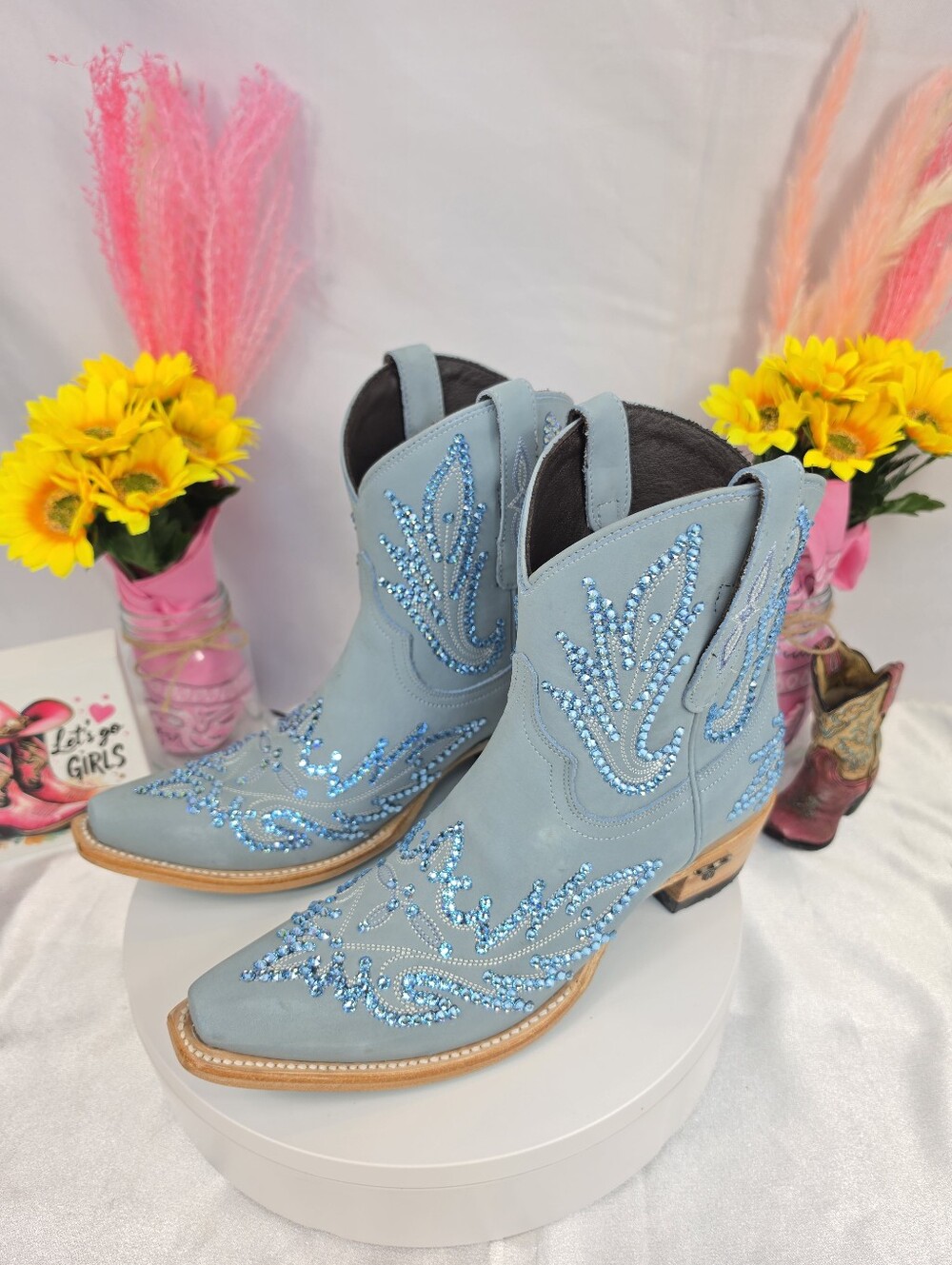 New LANE Lexington Cowgirl Boots with SWAROVSKI Crystals - Picture 8 of 11